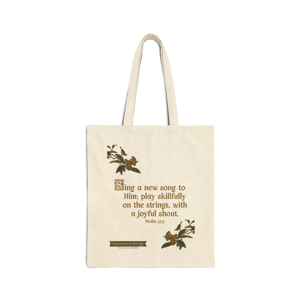 Music Tote Bag -  Psalm 33:3 Christian Inspirational Tote